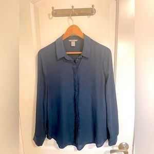 H&M satin blue dress shirt. EUC.